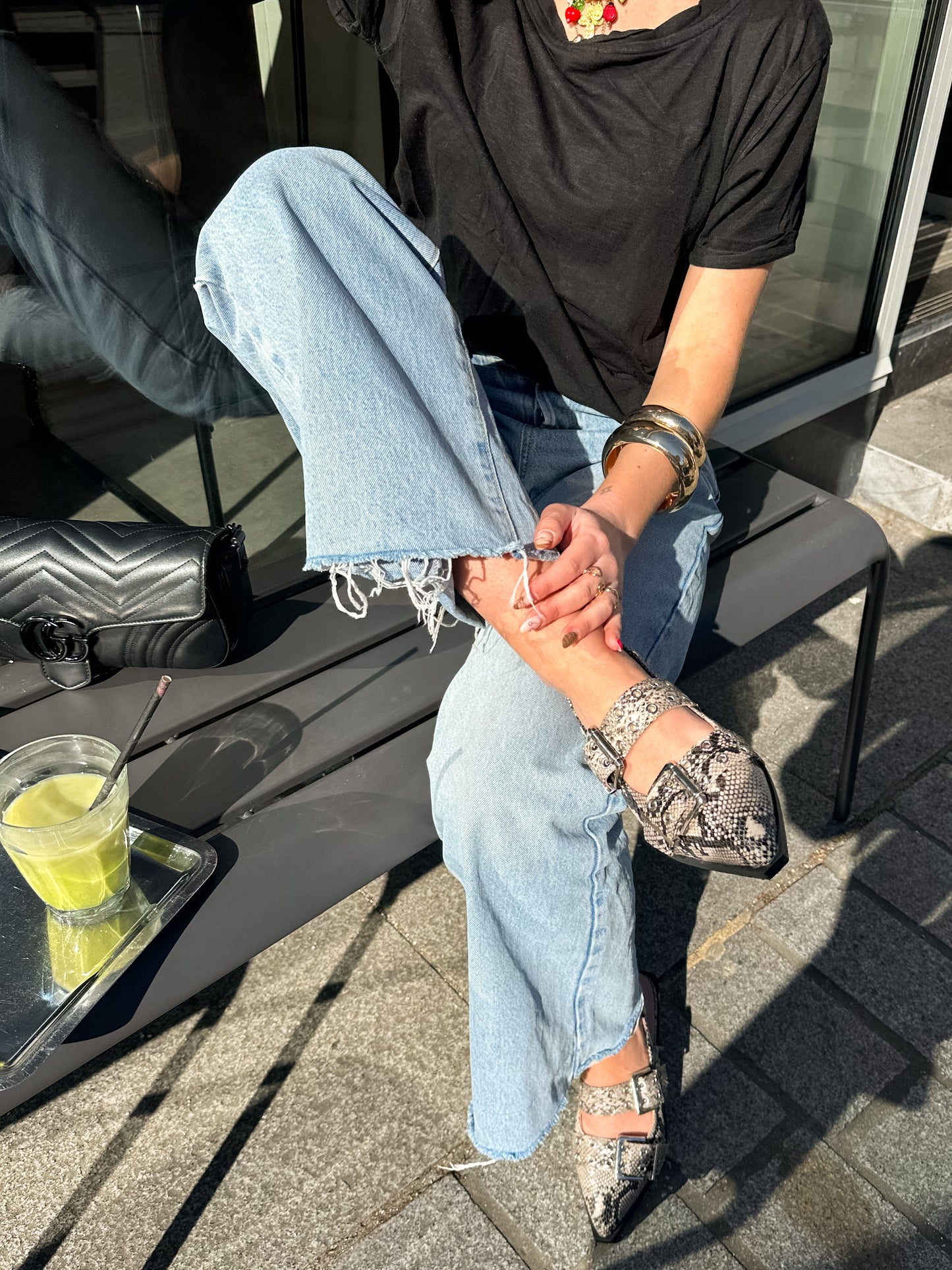 ELENA - Slingbacks à double brides serpent