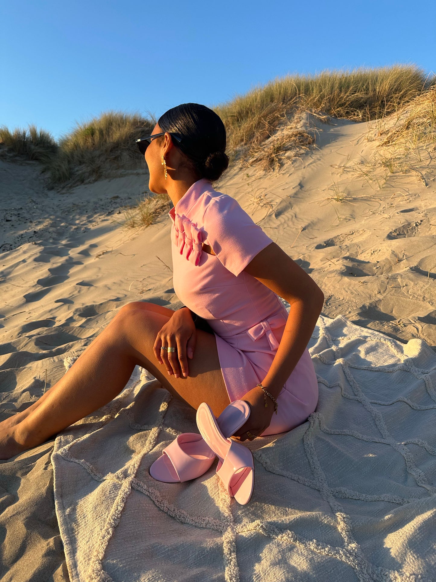AVA - Mules à talons vernies rose pastel